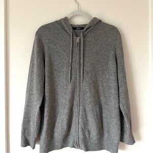 Quince Mongolian Cashmere Full-Zip Hoodie - Gray Size L